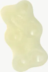 White gummy bear candy PNG with transparent background, real photo cutout