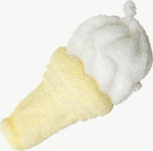 White ice cream cone candy, single piece PNG with transparent background, real photo cutout