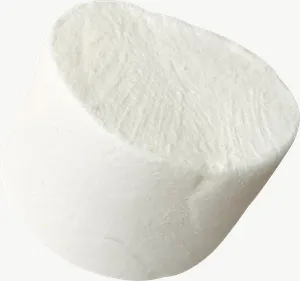 White marshmallow candy, single piece PNG with transparent background, real photo cutout