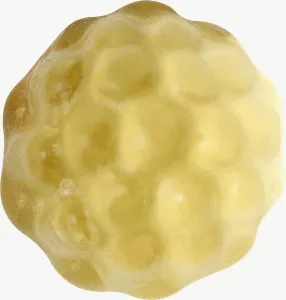 Yellow gummy berry candy, single piece PNG with transparent background, real photo cutout