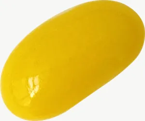 Yellow jelly bean candy PNG with transparent background, real photo cutout