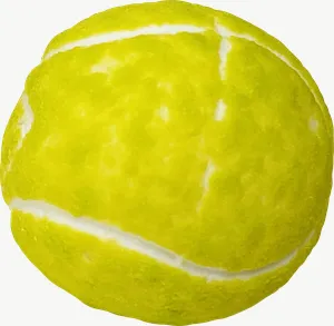 Yellow tennis ball candy PNG with transparent background, real photo cutout