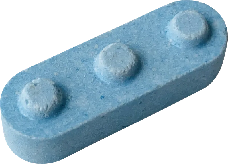 Blue brick candy PNG with transparent background, real photo cutout