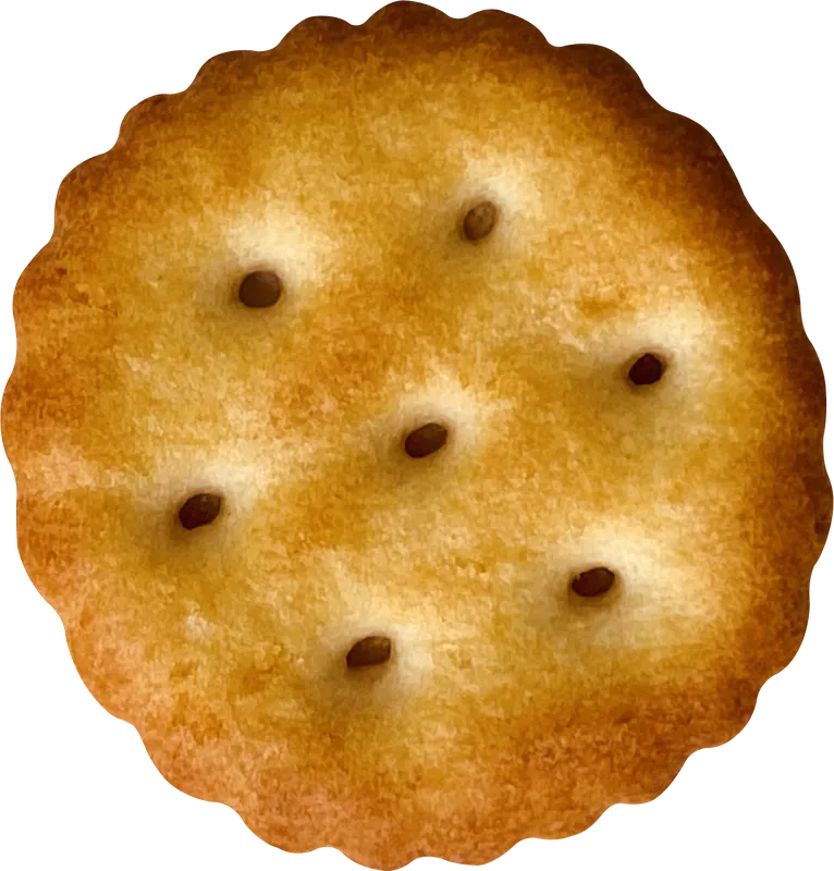 Round cracker candy PNG with transparent background, real photo cutout