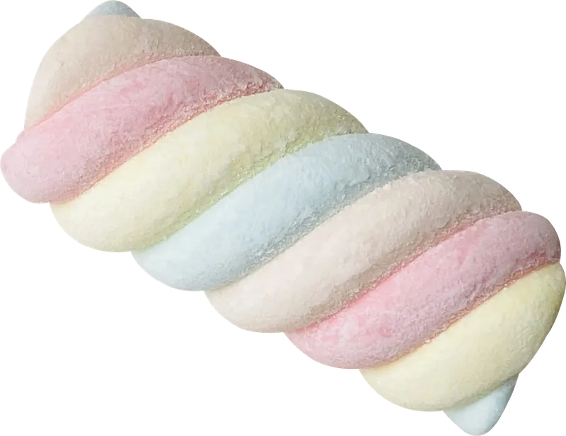Twisted marshmallow candy PNG with transparent background, real photo cutout