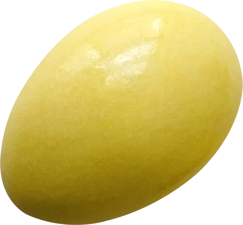 Yellow gummy egg candy PNG with transparent background, real photo cutout