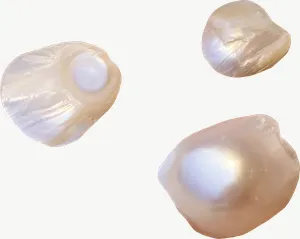 Baroque pearl, round PNG with transparent background, real photo cutout