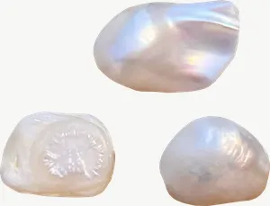 Baroque pearl, wide PNG with transparent background, real photo cutout