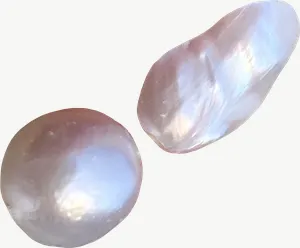 Pearl pair PNG with transparent background, real photo cutout