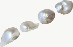 Pearl string, wide PNG with transparent background, real photo cutout