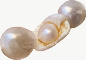 Pearl trio PNG with transparent background, real photo cutout