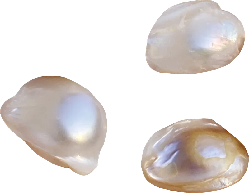 Baroque pearl cluster PNG with transparent background, real photo cutout